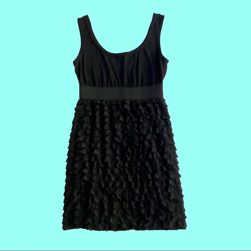 Xhilaration • Black Ruffle👗Cocktail Dress • MED